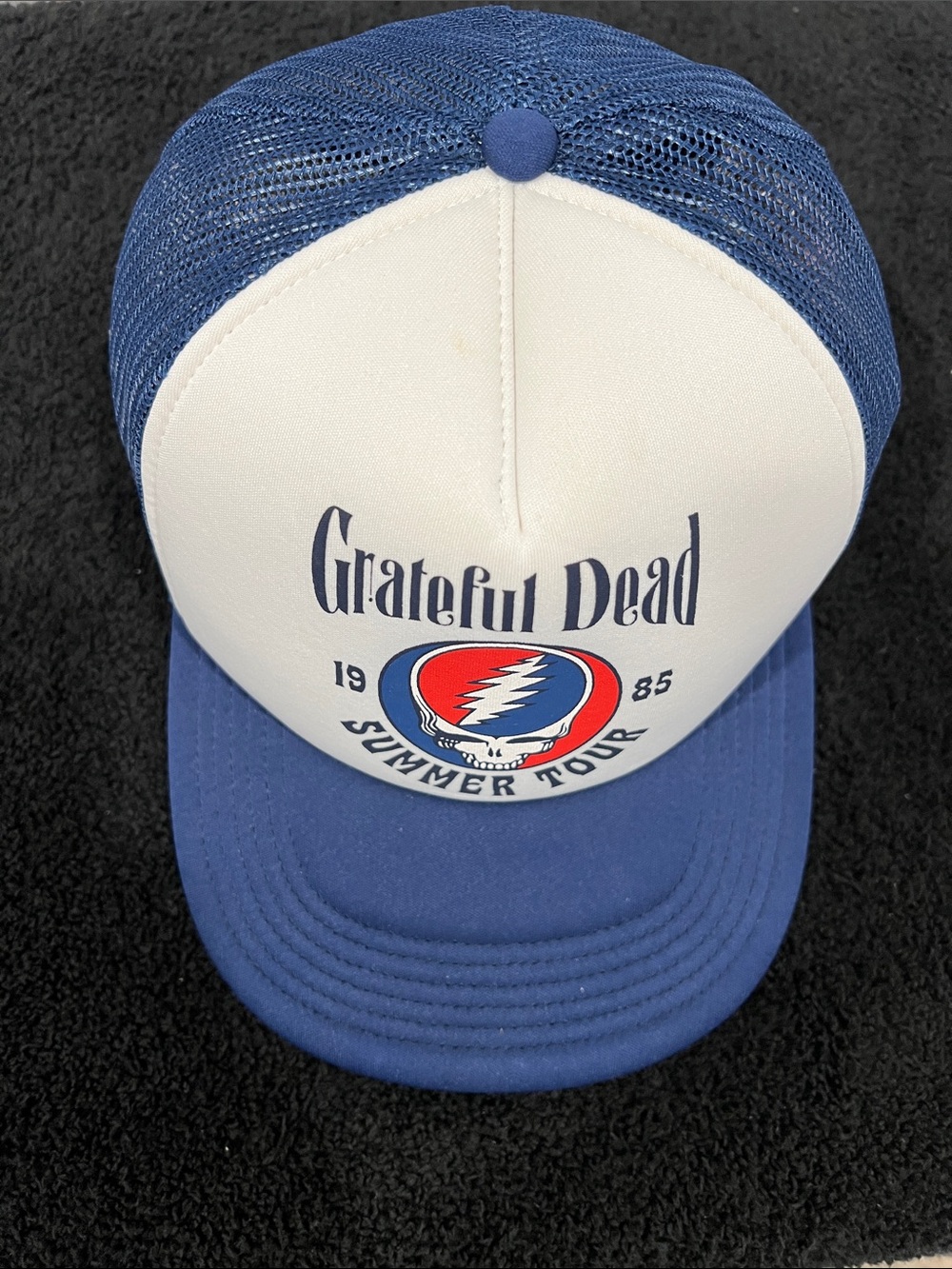 🔥🔥 “NWOT” GRATEFUL DEAD Summer Tour 1985 Trucker Mesh Snapback Hat Navy/White - Picture 4 of 6